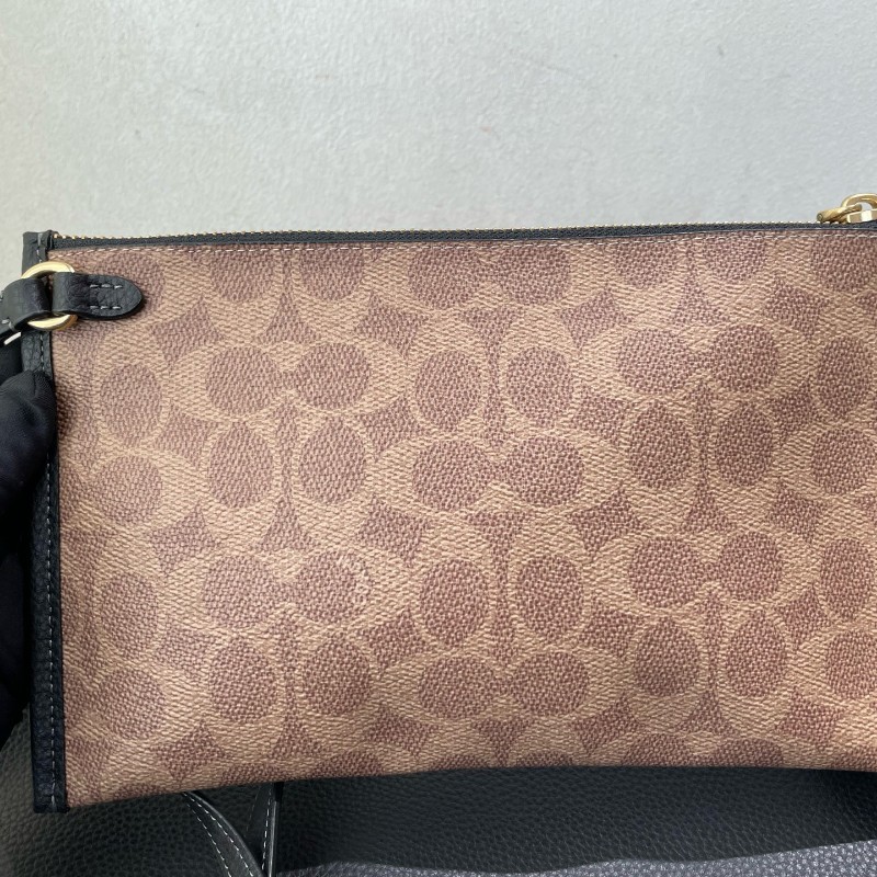 Coach 全皮黑色肩背包托特包-22