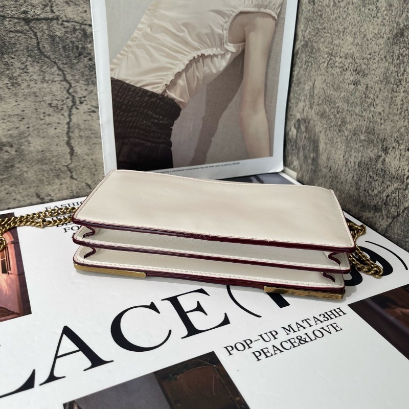 Coach 白色重工鏈條包 斜背包-4