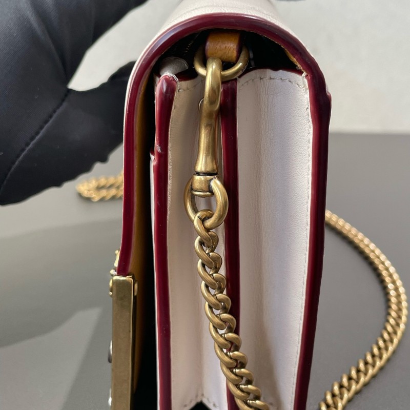 Coach 白色重工鏈條包 斜背包-7