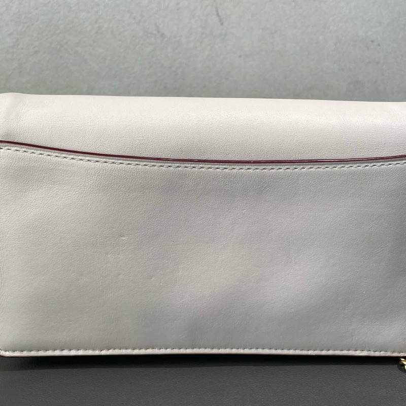 Coach 白色重工鏈條包 斜背包-8