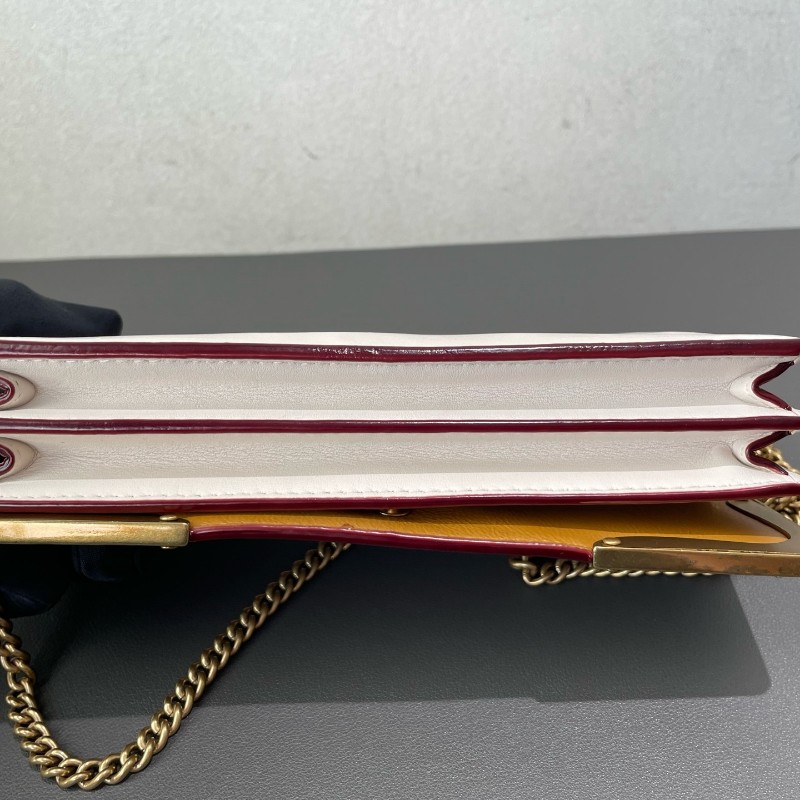 Coach 白色重工鏈條包 斜背包-11