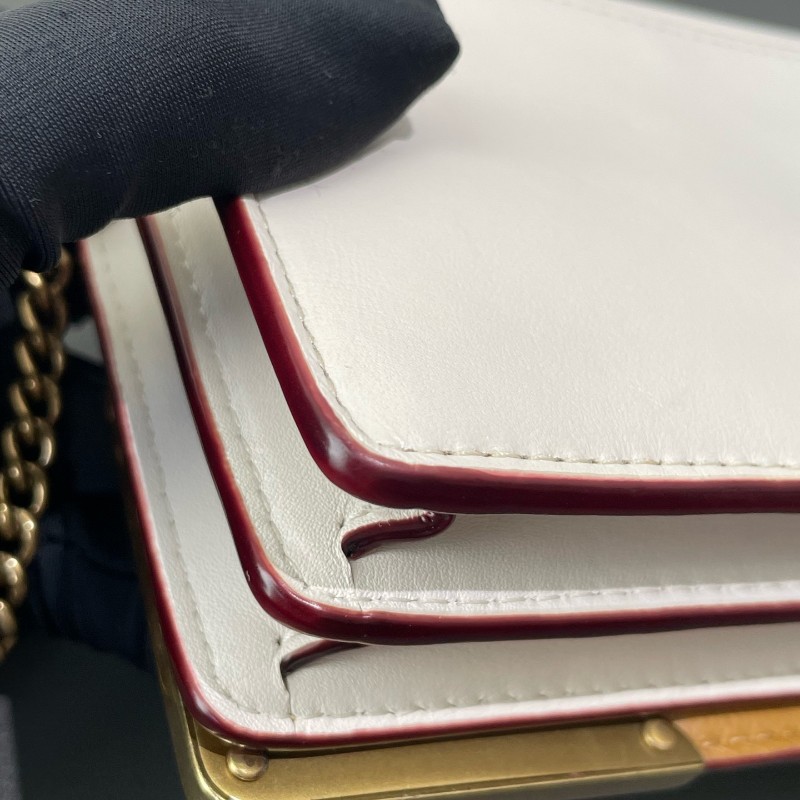 Coach 白色重工鏈條包 斜背包-12