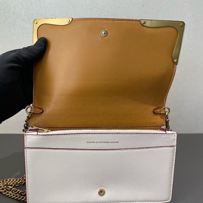 Coach 白色重工鏈條包 斜背包-16