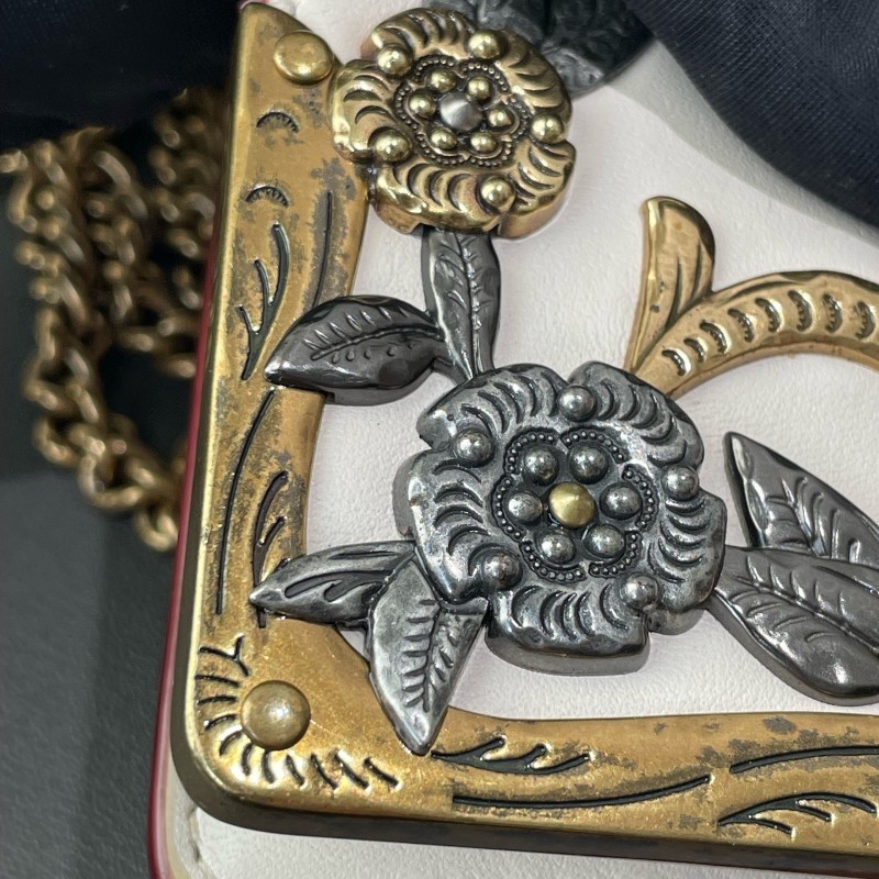 Coach 白色重工鏈條包 斜背包-28