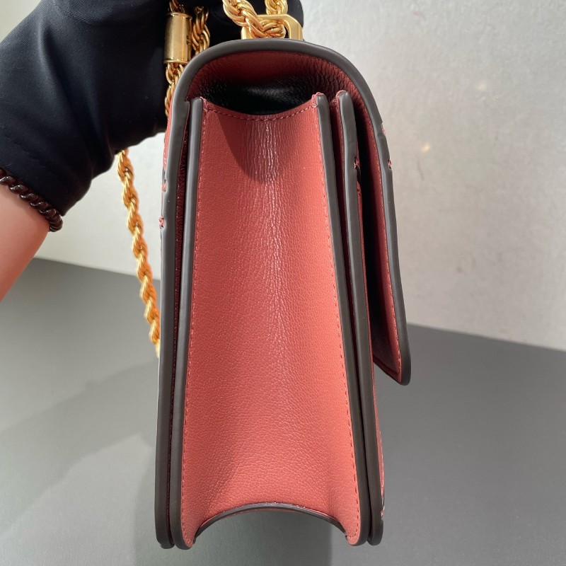 TB TORY BURCH Eleanor Diamond Quilt 羊皮中號磚紅色-6