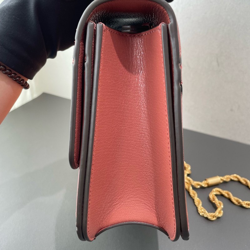 TB TORY BURCH Eleanor Diamond Quilt 羊皮中號磚紅色-7