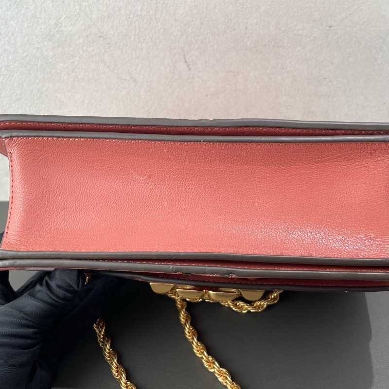 TB TORY BURCH Eleanor Diamond Quilt 羊皮中號磚紅色-12