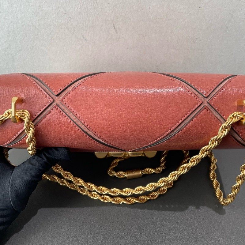 TB TORY BURCH Eleanor Diamond Quilt 羊皮中號磚紅色-13