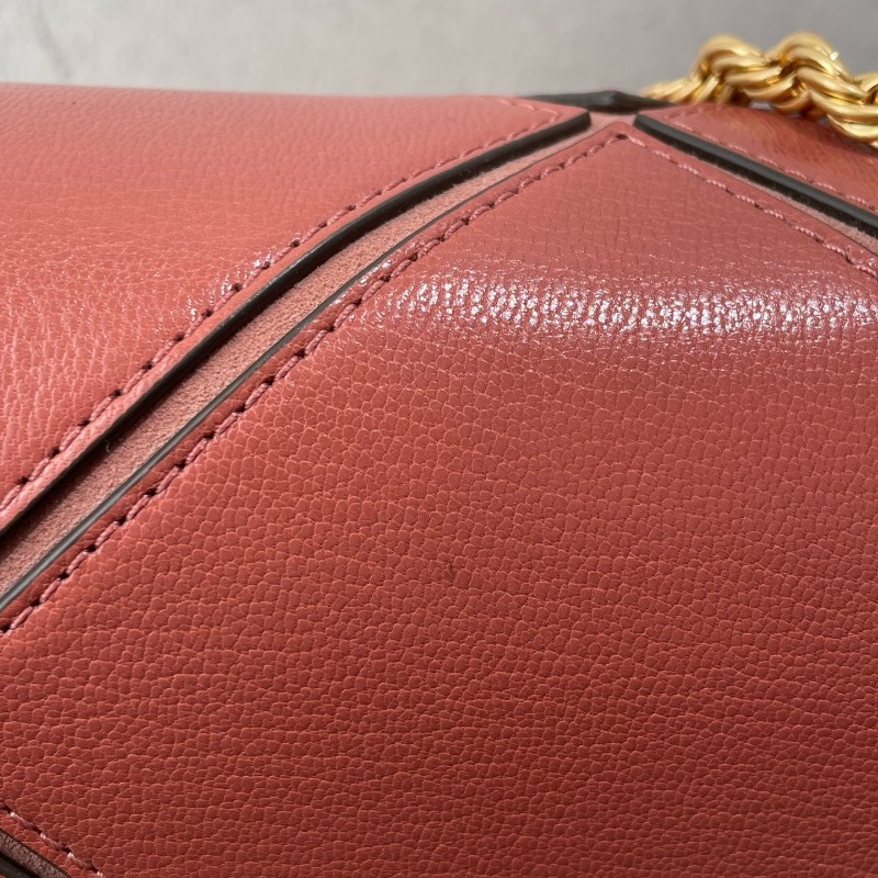 TB TORY BURCH Eleanor Diamond Quilt 羊皮中號磚紅色-14