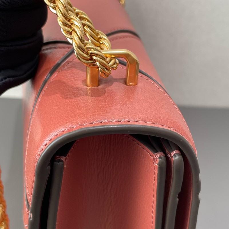 TB TORY BURCH Eleanor Diamond Quilt 羊皮中號磚紅色-17