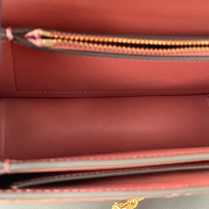 TB TORY BURCH Eleanor Diamond Quilt 羊皮中號磚紅色-19