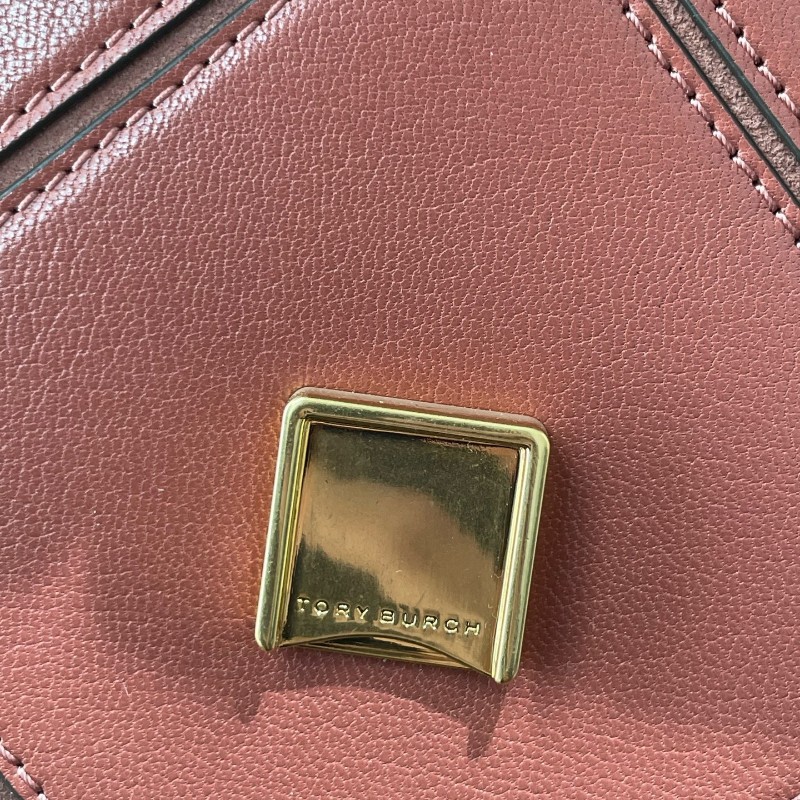 TB TORY BURCH Eleanor Diamond Quilt 羊皮中號磚紅色-22