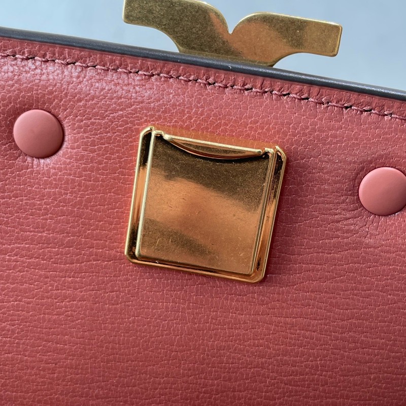 TB TORY BURCH Eleanor Diamond Quilt 羊皮中號磚紅色-23