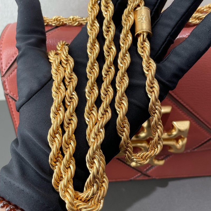 TB TORY BURCH Eleanor Diamond Quilt 羊皮中號磚紅色-25