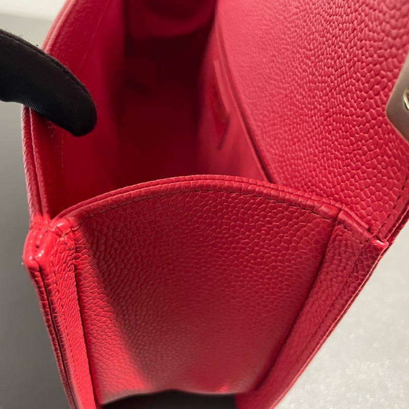 Chanel leboy 中號 荔枝皮 紅色配金扣 25cm-20