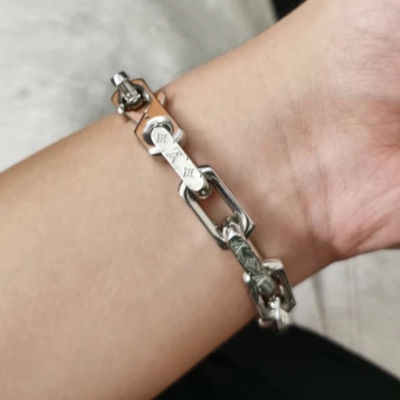 🌷Louis Vuitton 男生古巴手鍊|經典花紋✦fufu style 精品✦ 氣質款|-1