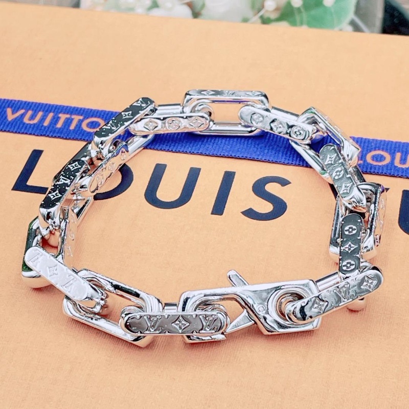 🌷Louis Vuitton 男生古巴手鍊|經典花紋✦fufu style 精品✦ 氣質款|-3