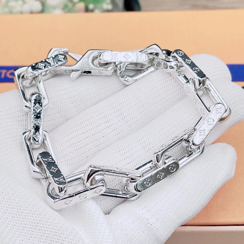 🌷Louis Vuitton 男生古巴手鍊|經典花紋✦fufu style 精品✦ 氣質款|-4