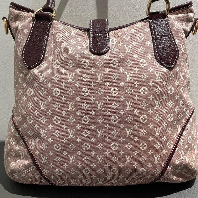 LV 老花帆布樹莓色丹寧 中古 肩背包手提包-8