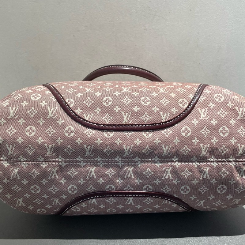 LV 老花帆布樹莓色丹寧 中古 肩背包手提包-11