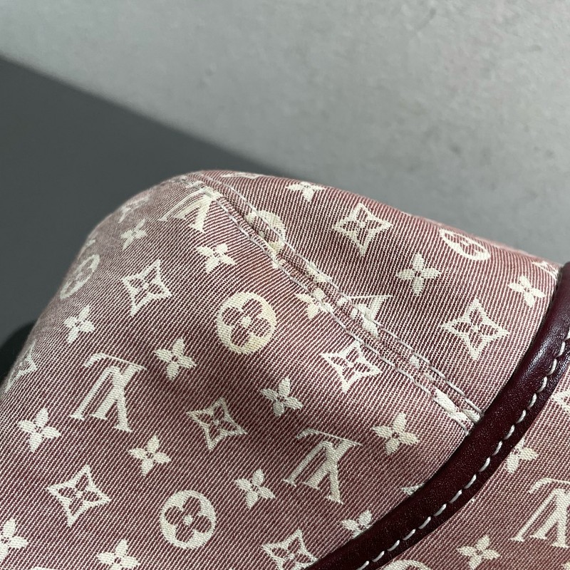LV 老花帆布樹莓色丹寧 中古 肩背包手提包-20