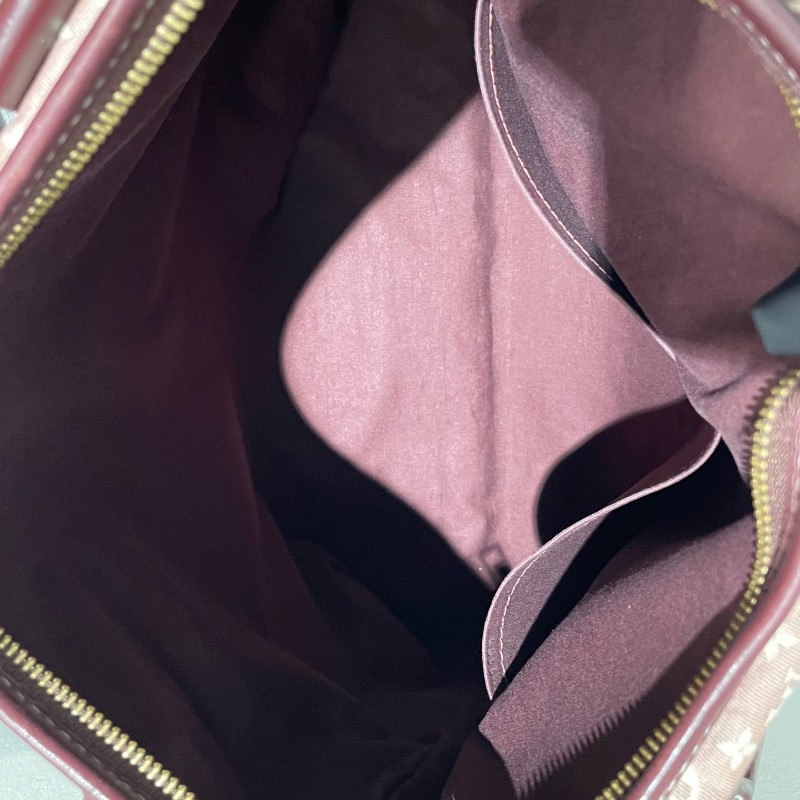 LV 老花帆布樹莓色丹寧 中古 肩背包手提包-21