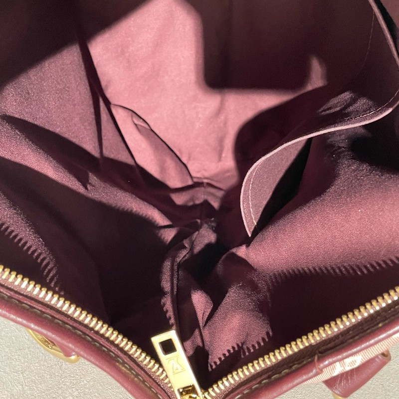 LV 老花帆布樹莓色丹寧 中古 肩背包手提包-22