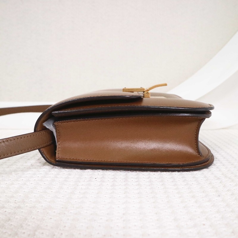 CELINE 中號 最熱賣焦糖棕金扣 BOX 牛皮 肩背包-3