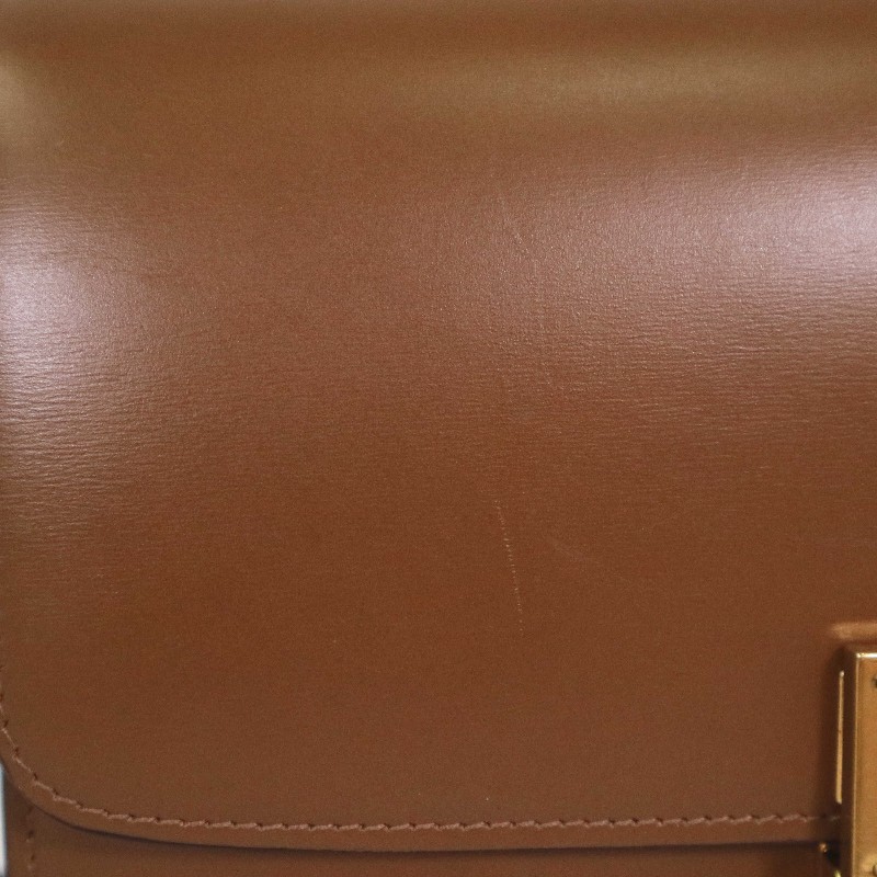 CELINE 中號 最熱賣焦糖棕金扣 BOX 牛皮 肩背包-7