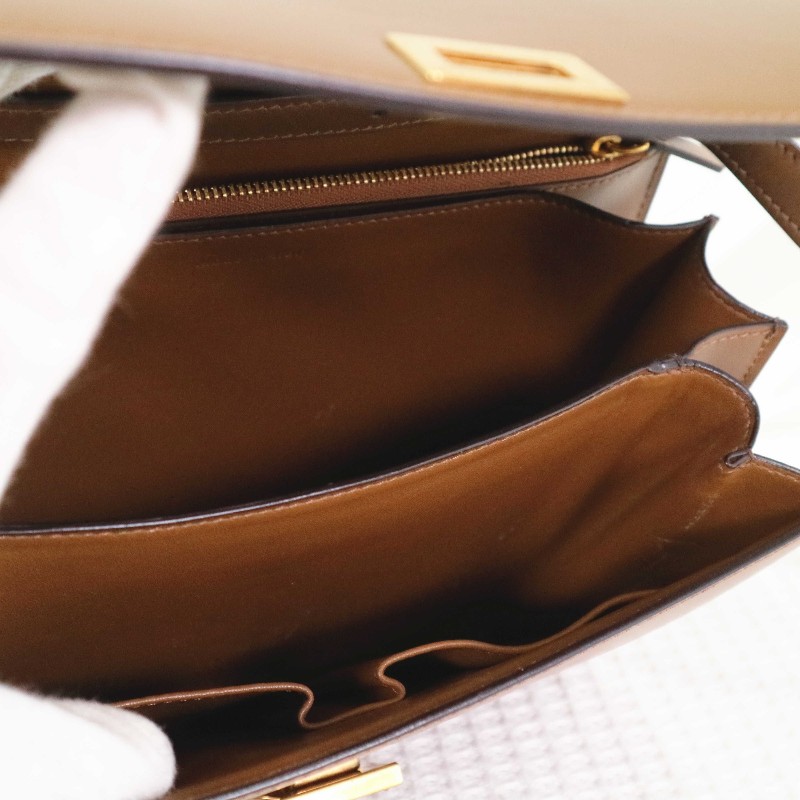 CELINE 中號 最熱賣焦糖棕金扣 BOX 牛皮 肩背包-15