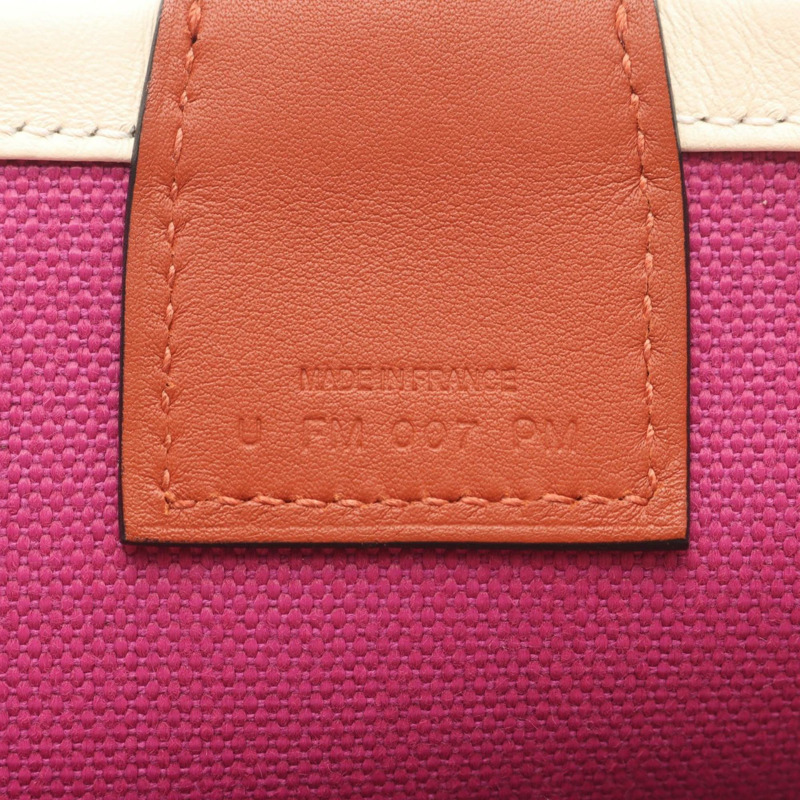 愛馬仕 Hermès Steeple 25 手提包，帆布，小牛皮，軍裝印花，Swift 女士款，粉紅色，棕色-4