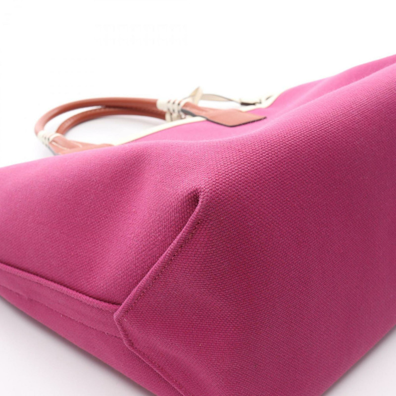 愛馬仕 Hermès Steeple 25 手提包，帆布，小牛皮，軍裝印花，Swift 女士款，粉紅色，棕色-7