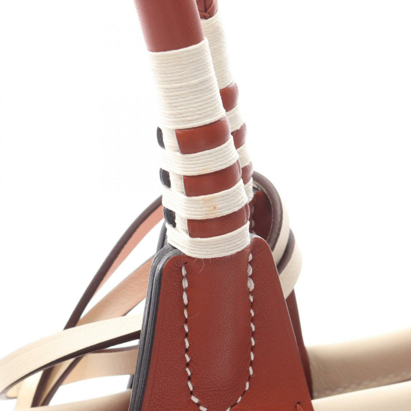 愛馬仕 Hermès Steeple 25 手提包，帆布，小牛皮，軍裝印花，Swift 女士款，粉紅色，棕色-9