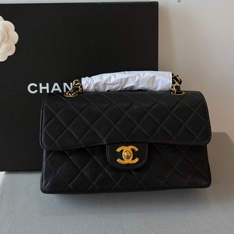 香奈兒 黑金荔枝皮cf vintage 耐用又保值🖤-0