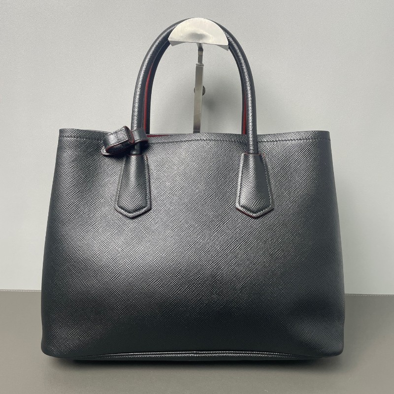 Prada Double Bag牛皮紅黑經典款手提包 肩背包-1