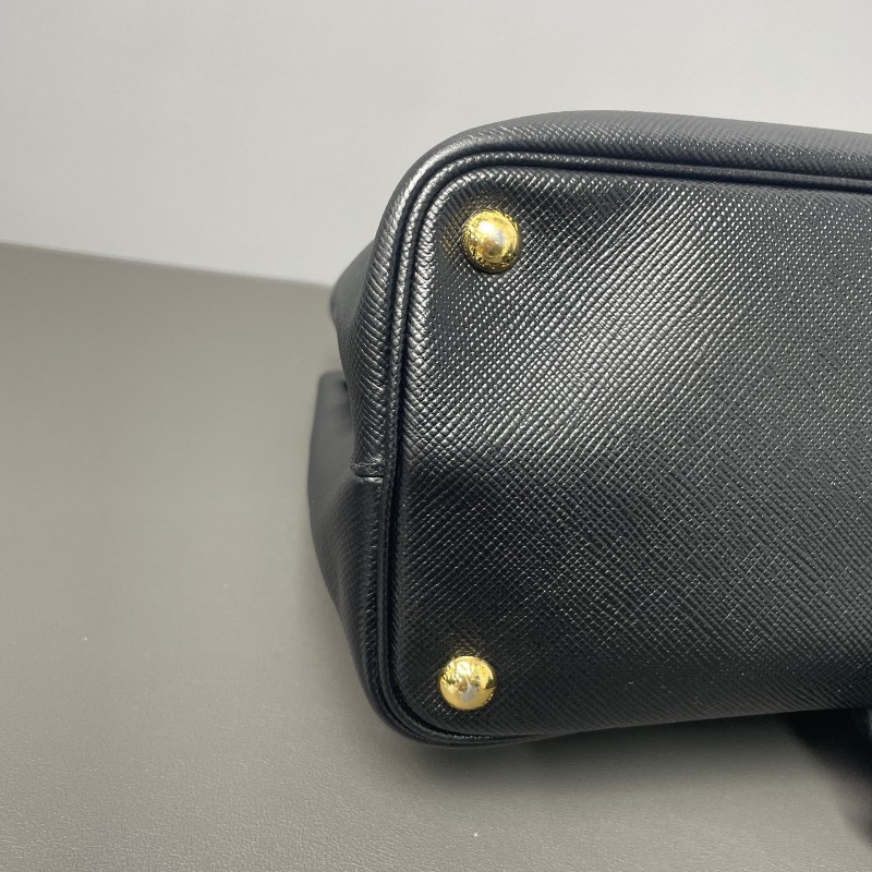 Prada Double Bag牛皮紅黑經典款手提包 肩背包-4