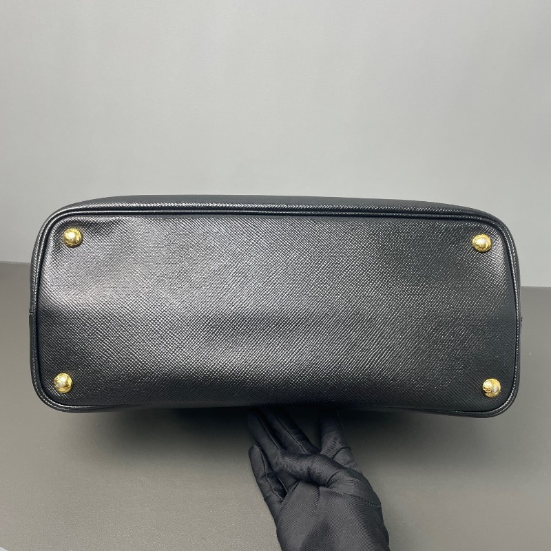 Prada Double Bag牛皮紅黑經典款手提包 肩背包-10