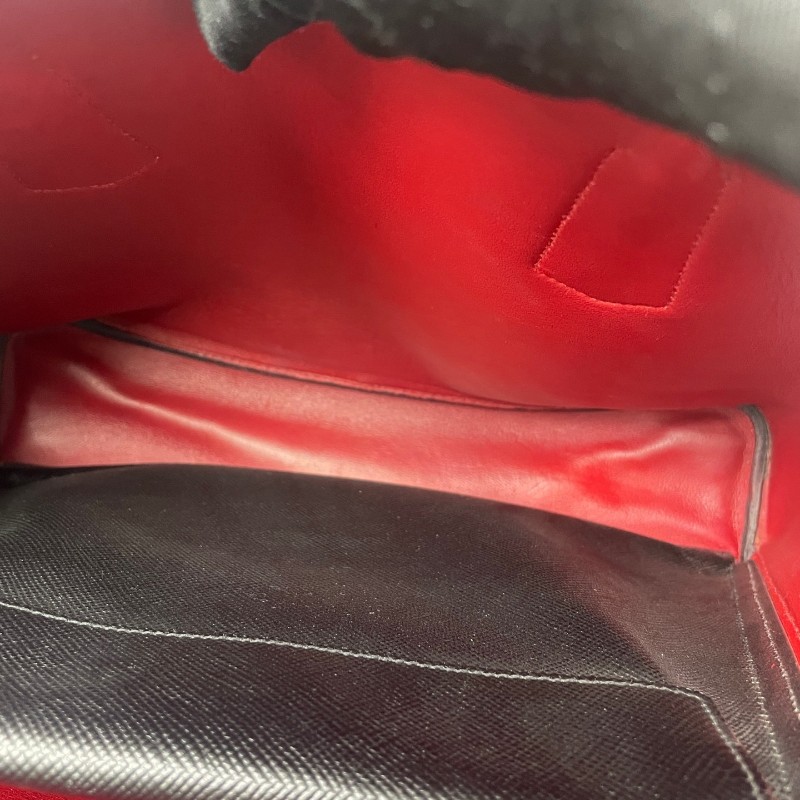 Prada Double Bag牛皮紅黑經典款手提包 肩背包-25