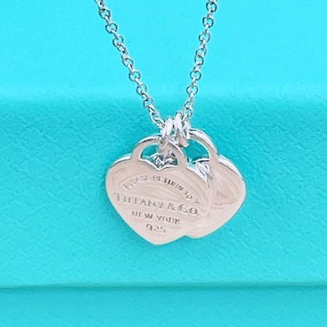 🌷Tiffany&Co. 雙愛心項鍊 |經典花紋✦fufu style 精品✦ 氣質款|-9