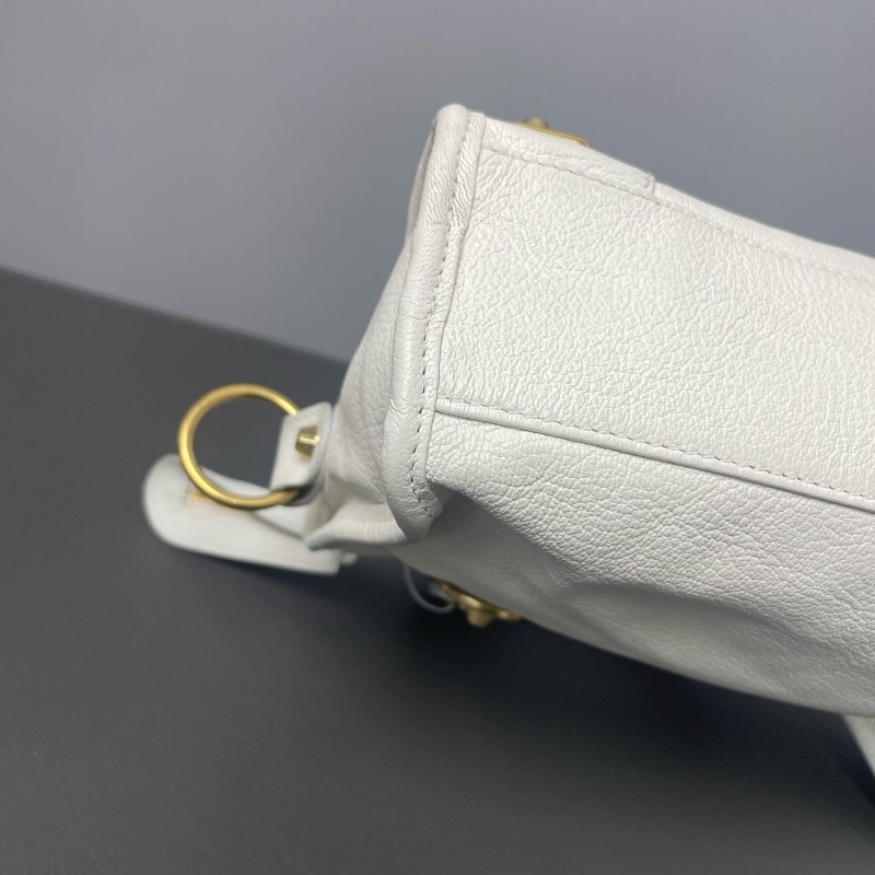 Balenciaga 白色 金扣 city機車包-21