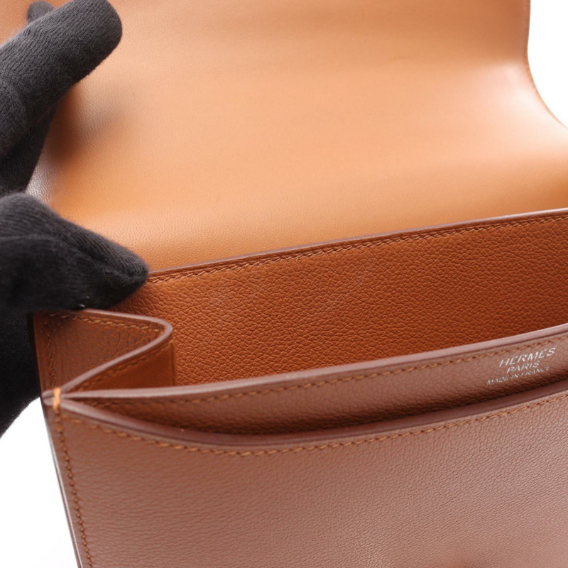 愛馬仕 Hermès Sac 2002 單肩包,皮革 Evercolor 系列,女士款,棕色,H075133CC37-6