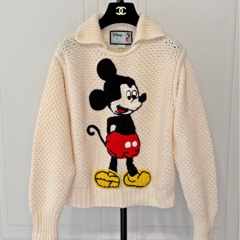 GucciXDisney 聯名 米白針織上衣 米老鼠-0