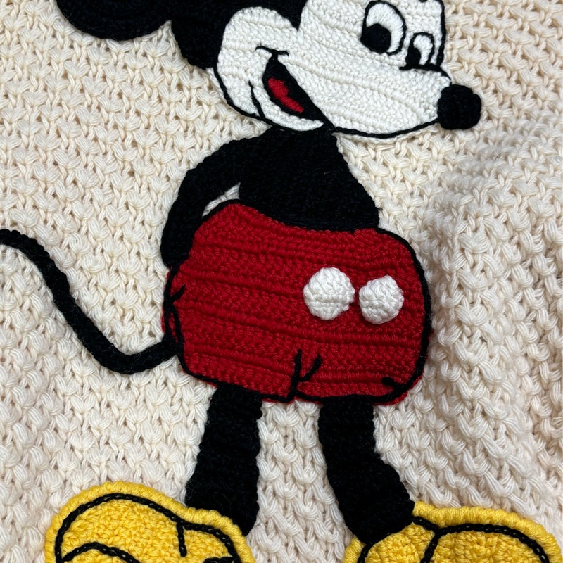 GucciXDisney 聯名 米白針織上衣 米老鼠-5