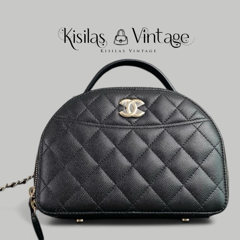 Chanel 25C Caviar Chain bag牛皮保齡包-0