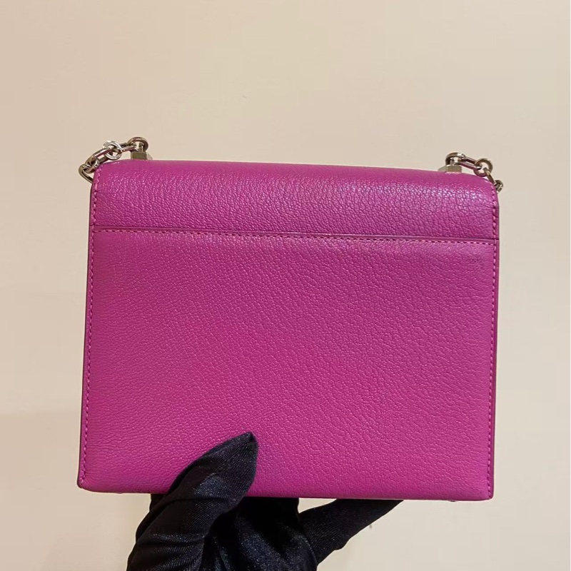 🌈Hermes💜Mini Verrou手槍包💜L3玫瑰紫銀扣🌈98.5新🌟山羊皮🌟-8
