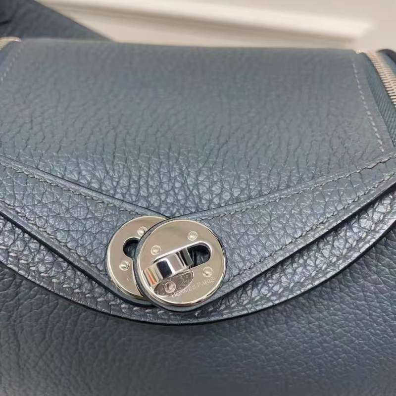 🌈Hermes💙Mini Lindy一代💙Y7風暴藍色銀扣💙99新 🌈TC皮🌟Stamp U🌟-2