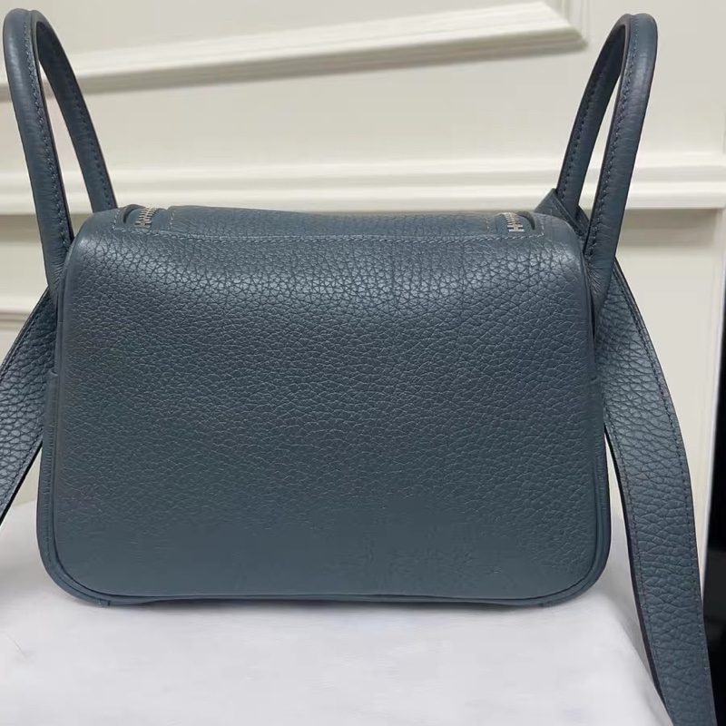 🌈Hermes💙Mini Lindy一代💙Y7風暴藍色銀扣💙99新 🌈TC皮🌟Stamp U🌟-4