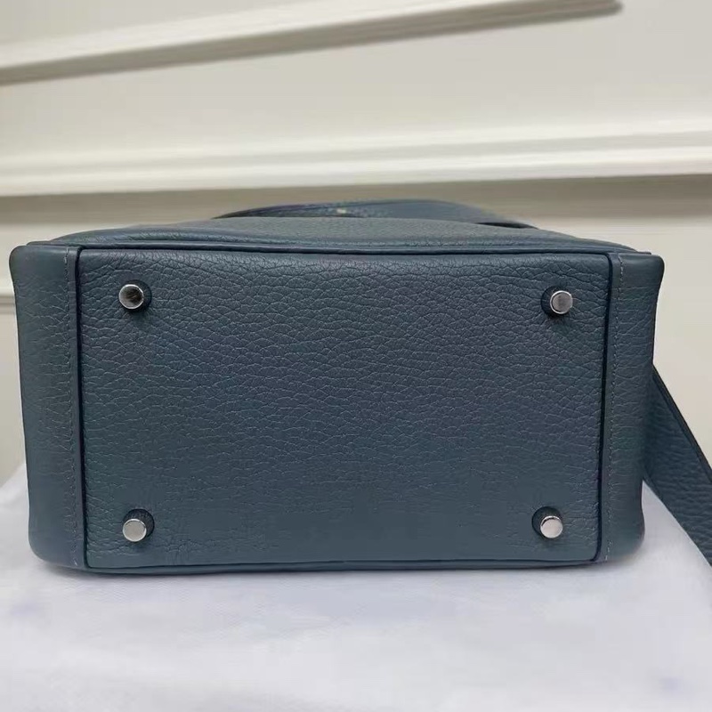 🌈Hermes💙Mini Lindy一代💙Y7風暴藍色銀扣💙99新 🌈TC皮🌟Stamp U🌟-5