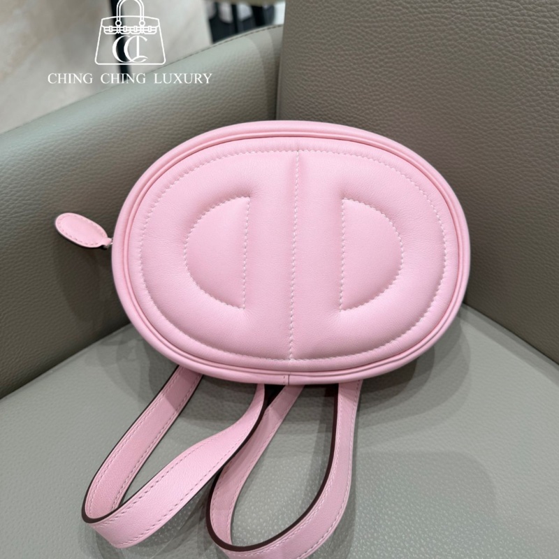 🌈Hermes💗In the loop豬鼻子腰包💗3Q櫻花粉銀扣💗99.8新閑置🌈接近未使用品🌟Swift 皮🌟beltbag🌟豬鼻子🌟-0