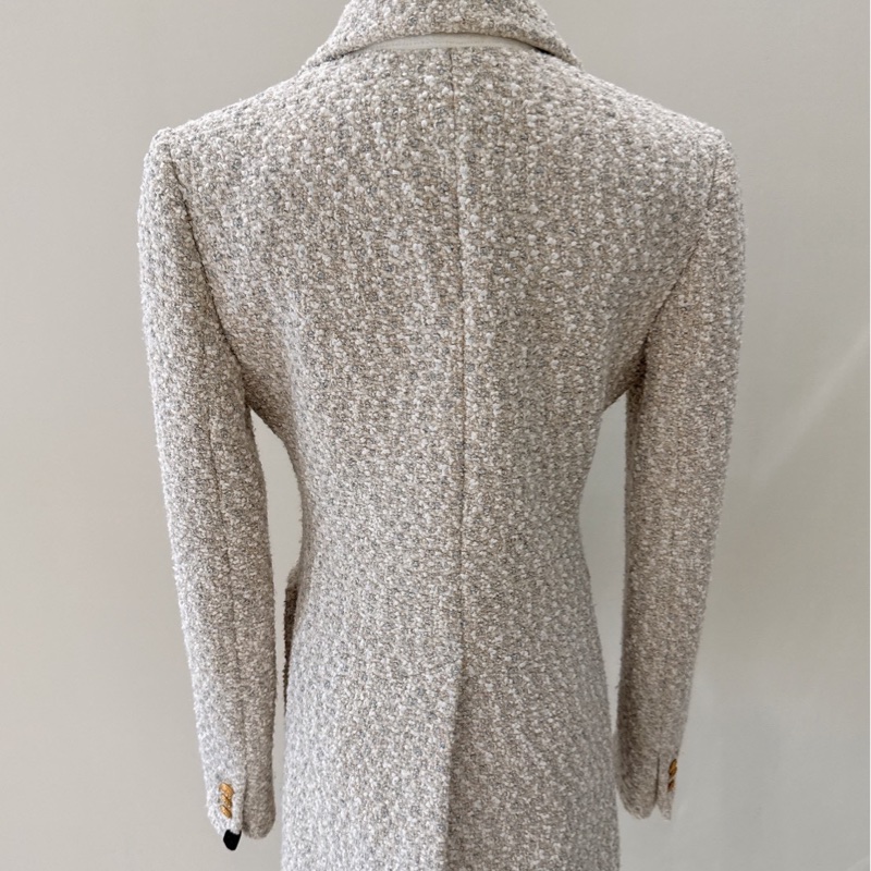 LV 米色學院風粗毛呢西裝外套 36碼 王心凌同款-3